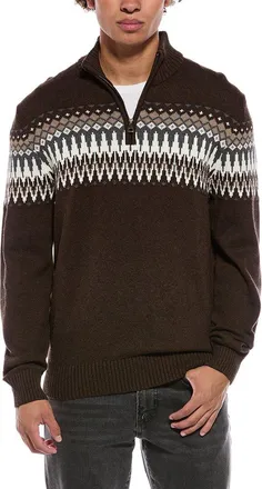 Weatherproof Vintage Nordic Yoke Quarter Zip Mock Neck Sweater