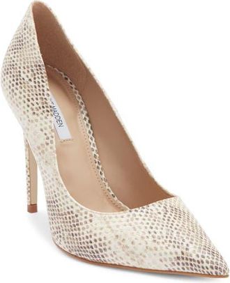 Steve Madden Noir Pointed Toe Pump in Natural Snake at Nordstrom, Size 6.5