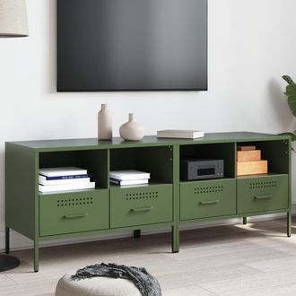 Berkfield Home TV Cabinets 2 pcs Olive Green 68x39x50.5 cm Steel