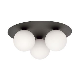 Wonderlamp Plaf&oacute;n de techo de base redondeada con 3 esferas blancas &oslash;43