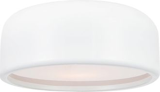 CWI Lighting Campton 2 Light Drum Shade Flush Mount With White Finish