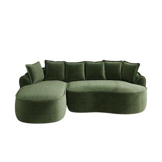 Urban Meuble Sof&aacute; esquinero modular chenilla verde sin estructura 252x164cm