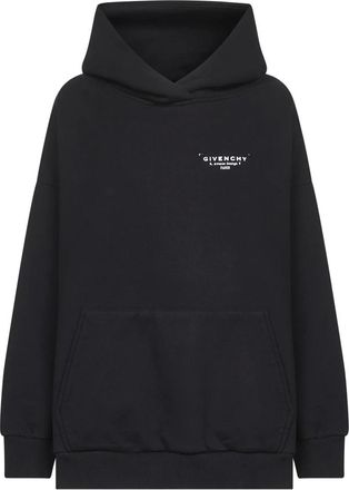 Givenchy Hoodies, female, Black, Size: XS Black Hooded Stamp Sweater
