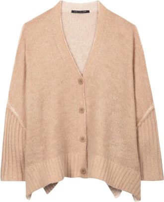 Luisa Cerano Truien & Vesten, Dames, Beige, S, Wol, Cape Cardigan