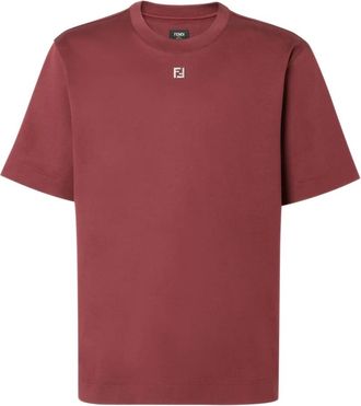 Fendi Tops, Heren, Rood, L, Katoen, Fendi T-shirts en Poloshirts