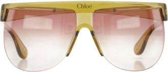 Chlo&eacute; Shield Zonnebril - Dames - Accessoires - Groen - Maat: ONE Size Nylon