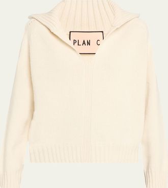 Plan C Cashmere Knit Polo Sweater