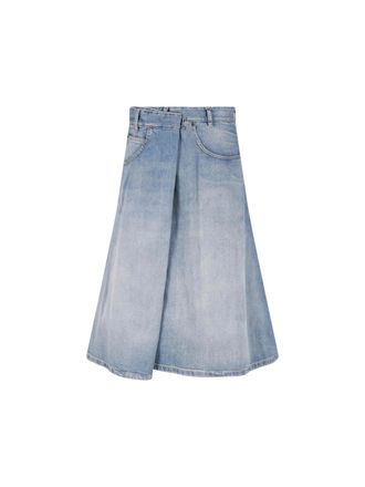 Maison Margiela Midi Denim Skirt with Classic Five-Pocket Design and Belt Loops