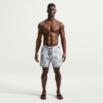 Nike Mens Swim Contend 7 Boxer Volley Short in Grey | NESSG484-054