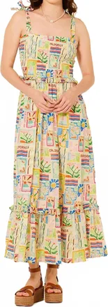 Mint Linda Flora Maxi Dress In Li California