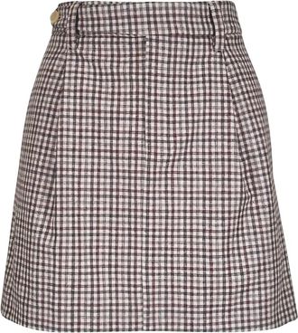 Brunello Cucinelli Minigonna a quadri - Toni neutri