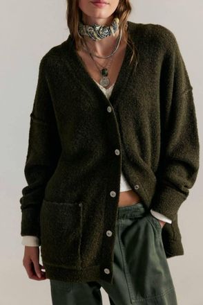 Free People Blazing Cardigan In Dark Green