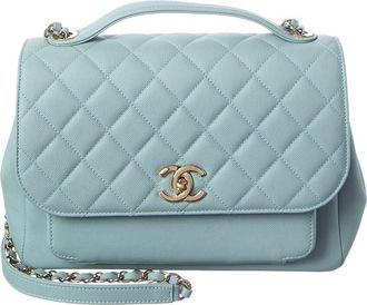 Chanel Blue Caviar Quilted Leather Large Business Affinity Flap (Authentic Pre-Loved)