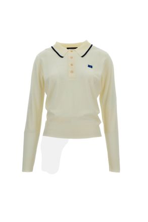 Wales Bonner Long-Sleeved Merino Wool Polo Shirt with Contrast Embroidery