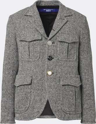 Junya Watanabe Blazer en mezcla de lana espigado