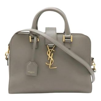 Saint Laurent Pre-owned Handbags, female, Gray, Size: ONE SIZE Pre-owned Leather Handbag