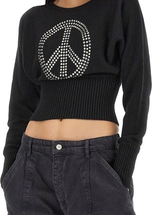 Moschino Peace Symbol Virgin Wool Sweater - Black