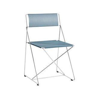 HAY Stacking chair X-Line - Blue - Chromed steel - Designer Niels Jørgen Haugesen