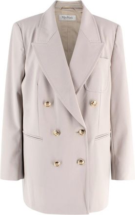 Max Mara Stone Reale Double-Breasted Blazer Size L
