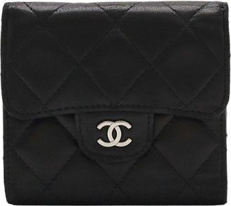 Chanel Black Leather Matelasse Coco Mark Wallet (Authentic Pre-Loved)
