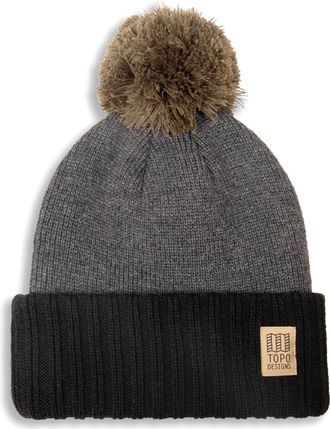 Topo Designs Pompom Beanie Black