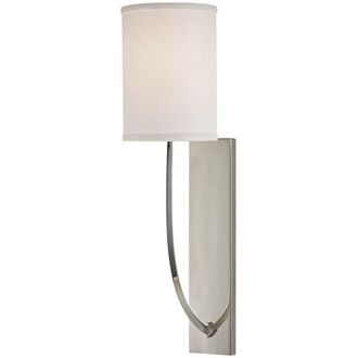 Hudson Valley Lighting Colton 1 Light Wall Sconce Polished Nickel, Linen