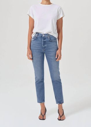 A Gold E Riley High Rise Straight Crop Jean In Cove