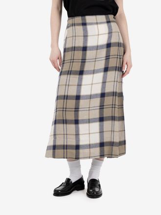 Barbour Ballina midi skirt dress navy / tartan