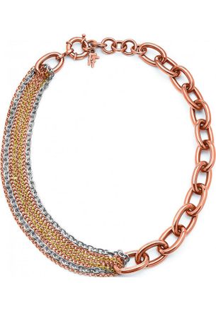Folli Follie Womens 1N14T072RYA Ladies Necklace - Rose Gold Stainless Steel - One Size
