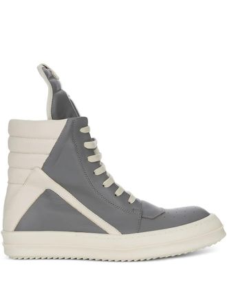 Rick Owens Concordians high-top panelled sneakers - men - Calf Leather/Calf Leather/Rubber - 43 - Grey