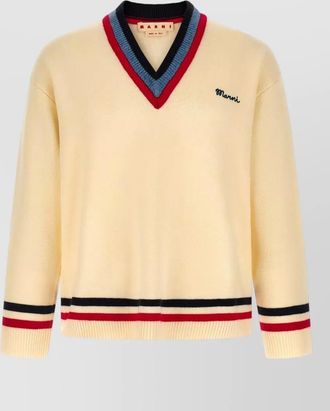 Marni wool logo-embroidered jumper