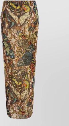Jean Paul Gaultier re edition butterfly print high waist skirt