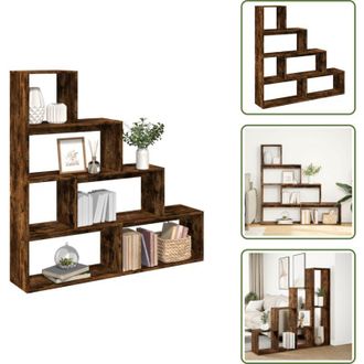 vidaXL Libreria divisoria - vidaXL Libreria 4 Ripiani Rovere Fumo 143,5x29x143,5 cm in Truciolato - Scaffale per libri