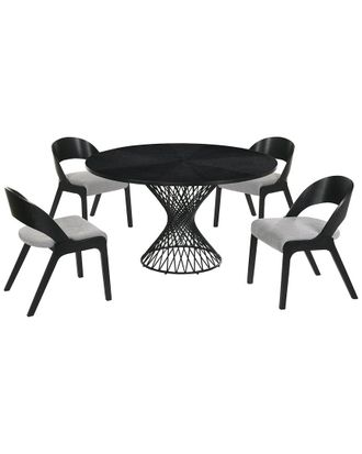 Armen Living Cirque And Polly 5Pc Round Dining Set