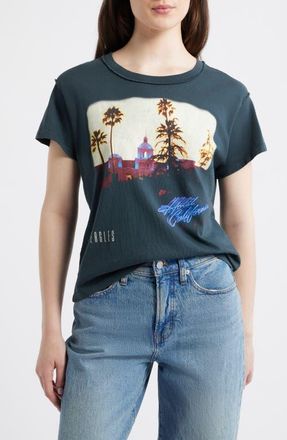 Daydreamer Eagles Hotel California Reversible Graphic T-shirt in Vintage Black at Nordstrom, Size X-Small