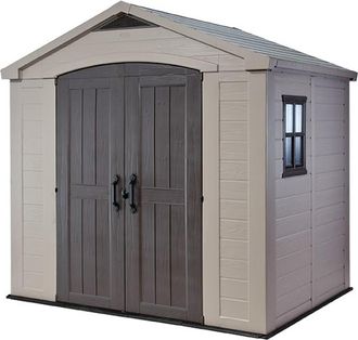 Keter Caseta De Jard&iacute;n Factor 8x6 Cobertizo De Almacenamiento Exterior Ordenaci&oacute;n Madera Acero Metal 257x182x243 Wxdxh Cm - Keter