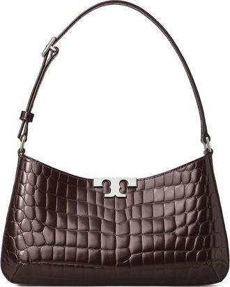 Tory Burch Eleanor croc-embossed shoulder bag - women - Crocodile Embossed Leather - One Size - Brown