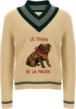 Valentino Garavani Beige Le Chien De La Maison Sweater