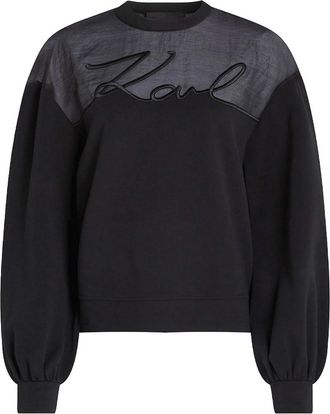 Karl Lagerfeld Fabric Mix Signature Sweatshirt
