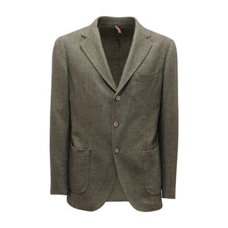 Santaniello Wolmix Groene Jas - Heren - Blazers - Groen - M - Wol - Jassen