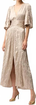 Joseph Ribkoff Fit & Flare Pleated Dress In Parchment