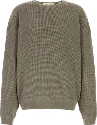 Fear of God Waffle Crewneck 90s Sweater - Heren - Ronde hals truien - Grijs - L - Polyester - Truien & Vesten