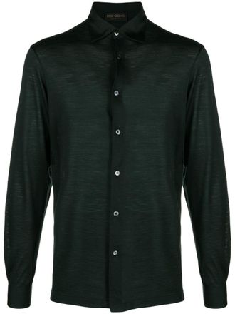 Dell'Oglio long-sleeve merino-wool shirt - men - Merino - 50 - Green