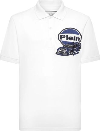 Philipp Plein Piqu&eacute; Polo Shirt SS Racing - Heren - Polos - Wit - S - Katoen - Tops