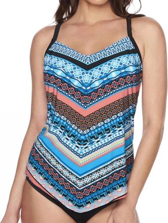 Trimshaper Hank Tankini Top In Blue