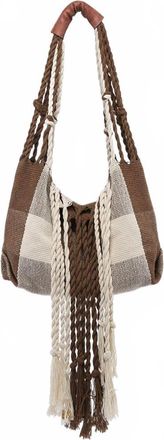 Jen & Co. Womens June Plaid Handwoven Satchel Bag In Brown
