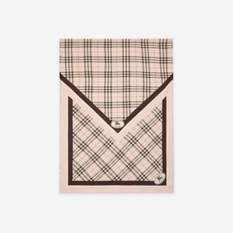 Burberry Check Knight Stamp Silk Scarf