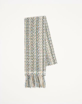 Valentino Garavani VLOGO SIGNATURE WOOL AND CASHMERE SCARF Woman MULTICOLOUR UNI
