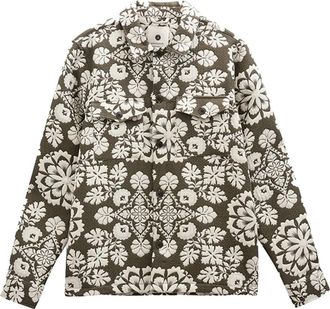 Anerkjendt Akoscar Flower Jacq Overshirt - Heren - Casual Overhemden - Groen - L - Katoen - Overhemden