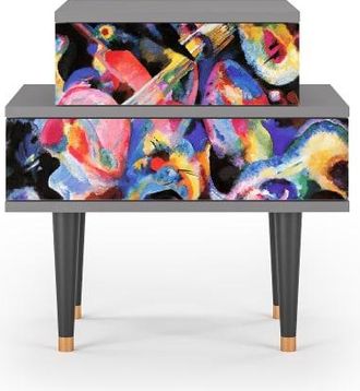 StoryZ Mesita de noche multicolores 2 cajones L 58 cm